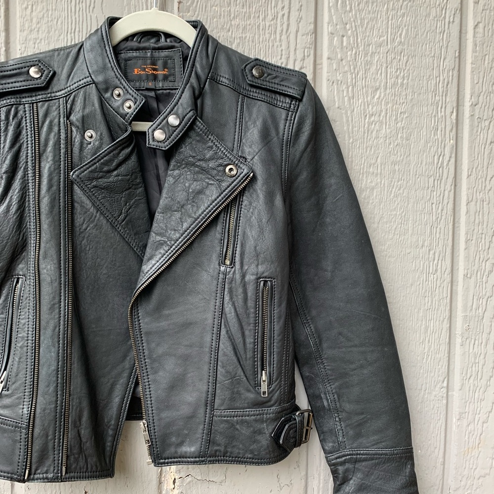Ben Sherman genuine leather jacket, double zip closure - Picture 13 of 16